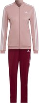 Adidas essentials 3-stripes dames trainingspak in de kleur rood.