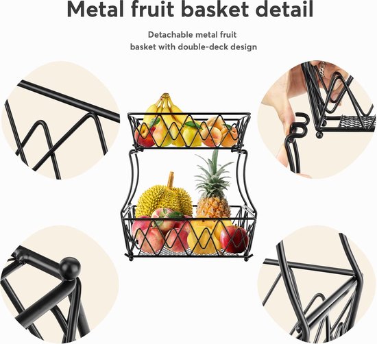 Fruitmand, Fruitetagère Met 4 Etages, Metalen Fruitschaal Voor Het Werkblad Keuken Afneembare Fruitmand 4 Verdiepingen Fruitetagere Groenteopslag Voor Brood Snacks Groenten Fruitmand, Fruitetagère Met 4 Etages, Metalen Fruitschaal Voor Het Werkblad Keuken Afneembare Fruitmand 4 Verdiepingen Fruitetagere Groenteopslag Voor Brood Snacks Groenten