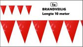 Vlaggenlijn rood pvc 10 meter- BRANDVEILIG - Themafeest festival party brandvertragend verjaardag