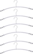 Alpina kledinghangers - 6x - zilver - RVS - L45,5 x B16 x H1,2 cm