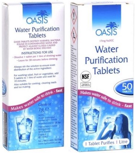 Foto: Oasis water zuiverings tabletten purification 50st