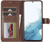 Geschikt voor LC.IMEEKE Samsung Galaxy A34 Portemonnee Book Case Hoesje Bruin
