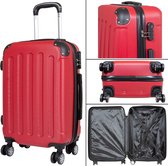 Handbagage koffer - Reiskoffer trolley - Lichtgewicht koffers met slot op wielen - Stevig ABS - 41 Liter - Avalon - Rood - Travelsuitcase - S