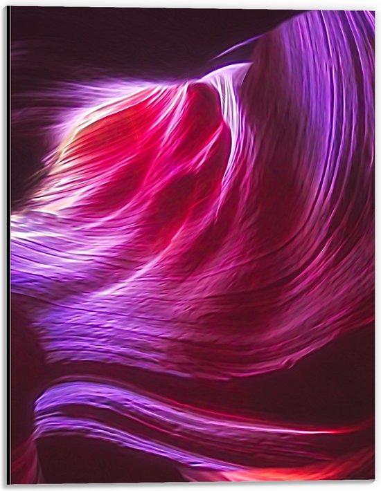 Dibond - Rood en Roze Neon Kleuren - 30x40 cm Foto op Aluminium (Wanddecoratie van metaal)