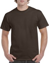 T-shirt met ronde hals 'Heavy Cotton' merk Gildan Dark Chocolate - M