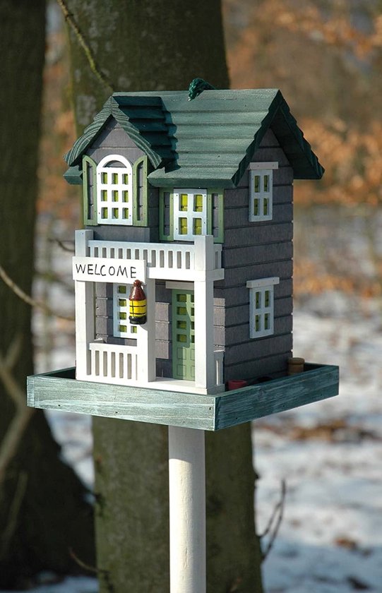 dobar® 98370e Design vogelvoederhuisje almhut - XL vogelhuis in huttendesign - vogelvilla van