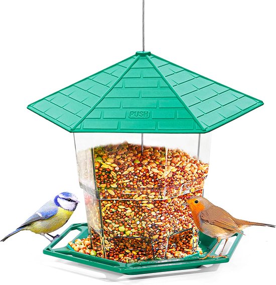 Mangeoire à oiseaux en plastique pour l'extérieur, distributeur de