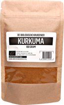 De Biologische Kruidenier Kurkuma poeder - 100gr - biologisch - gemalen- navulling - hersluitbare zak