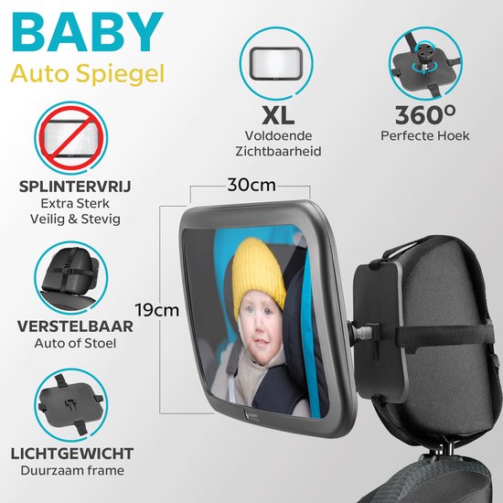 Rétroviseur de Siège Arrière de Voiture Rotatif à 360 °, Miroir de Sécurité  pour Bébé et