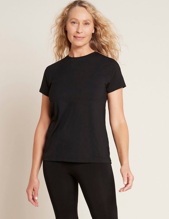 Boody - Bamboe Dames T-shirt ronde hals - Zwart / M