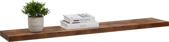 ACAZA Wandplank - 140 cm - Wandrek - Boekenrek - Boekenplank - Wandplank Zwevend - Vintage Bruin