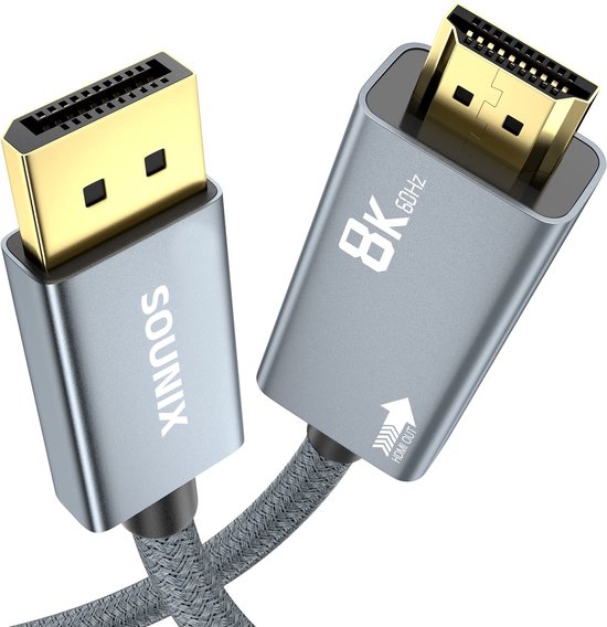 Hama Displayport 1.4 Cavo 8K 4K 2K UHD Dp HBR3 HDR10 Dsc 8k