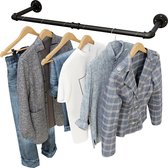 Nolad® - Kledingrek - Kledingstang - Gordijnroede - Garderoberek - Handdoekrek - 80 x 27 CM - Metaal - Zwart