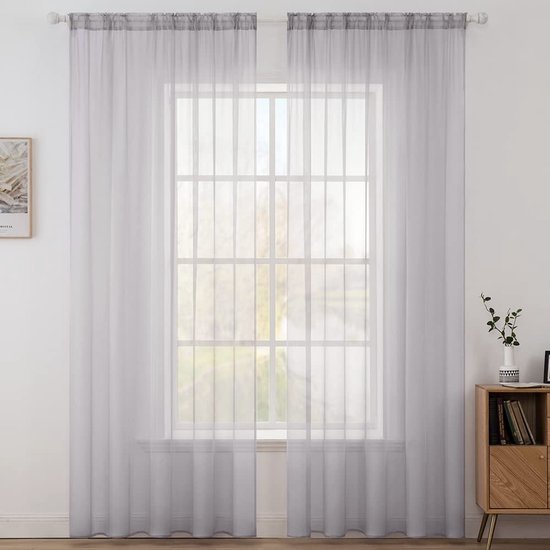 MIULEE Sheer Voile gordijn met ingestanste ringen