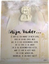 Beschermengel op tegel met uniek gedicht Mijn Vader -Papa - dankjewel- New Dutch®- vaderdag