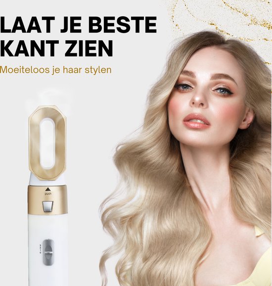 5-in-1 Haarstyler - Krultang, Multistyler, Hairwrap, Krulborstel, Stijlborstel - Met Opzetstukken - Voor Glad, Krullend en Golvend Haar