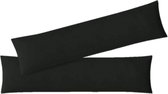 jersey kussensloop, set van 2, voordeelpak met ritssluiting, hoogwaardige kwaliteit, zwart, 40 x 145 cm