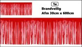 Guirlande folie slierten rood pvc 30cm x 600cm - BRANDVEILIG - Thema feest party verjaardag festival versiering huwelijk trouwen