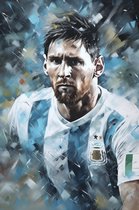 Poster Lionel Messi - Posters Sport - Poster Voetbal - Abstract Portret - 51x71cm - Geschikt om in te lijsten