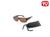Overzetbril – Zonnebril – Polarized – UV400 – Polariserend – Man - Vrouw - Bruin - Bekend van TV