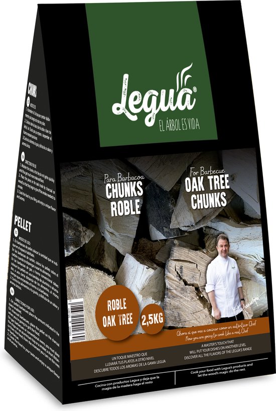 Rookchunks Eiken zak 2,5kg - Europees en duurzaam geproduceerd - Legua - Europees rookhout