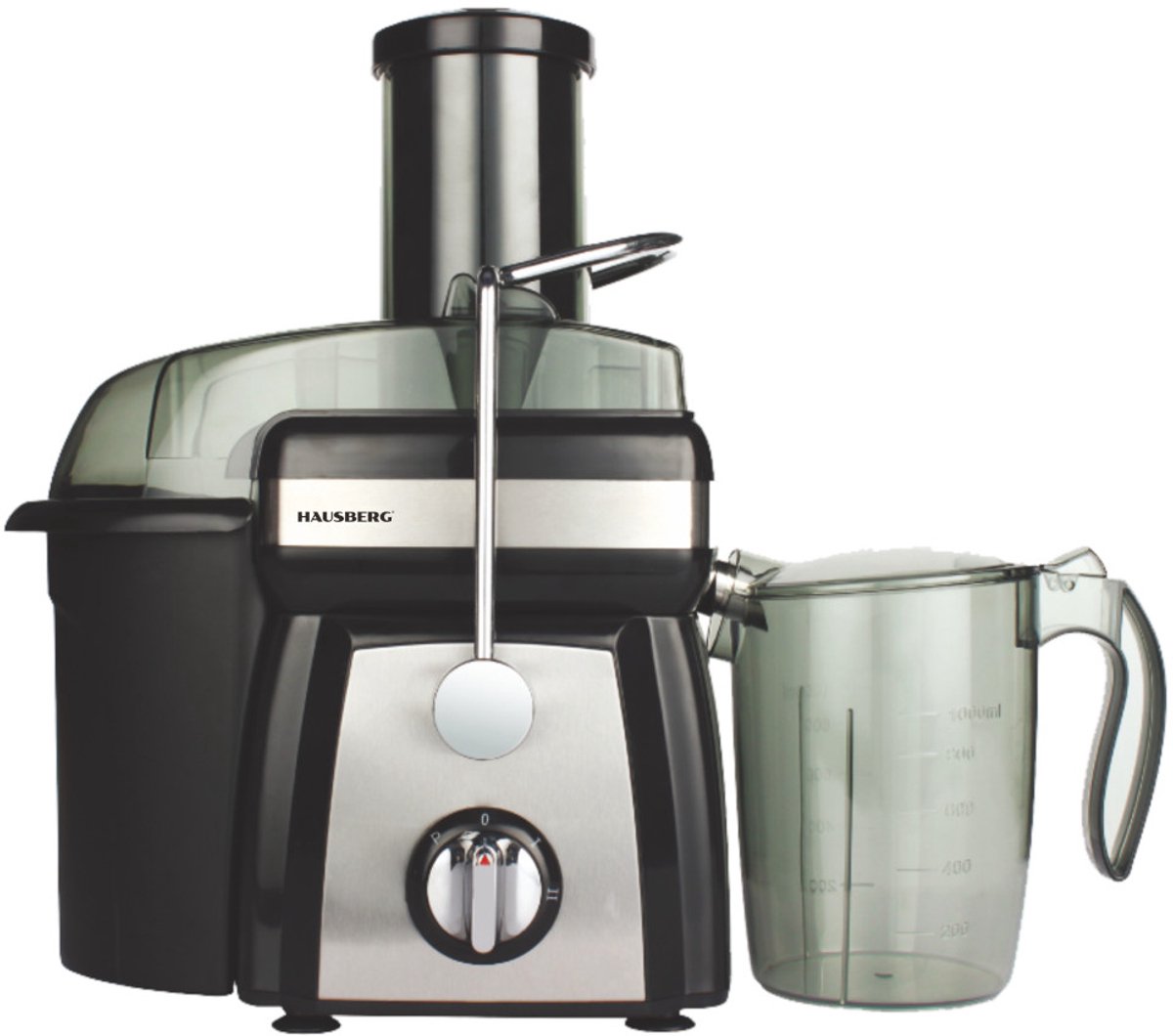 Sapcentrifuge – 1000W – Hausberg HB-7540 – Elektrische Fruit Juicer – RVS Behuizing – 2 Snelheden – Grote Vulopening