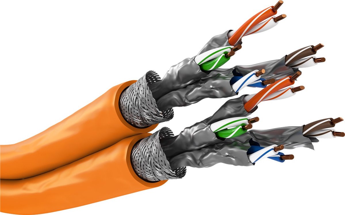 CAT7a S/FTP Duplex installatiekabel - 100 meter / Oranje