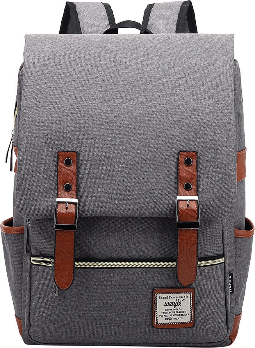Vermanto Rugtas - Rugzak - 25 Liter - Boekentas - Laptop - School - Boekentas - Heren - Dames - Grijs
