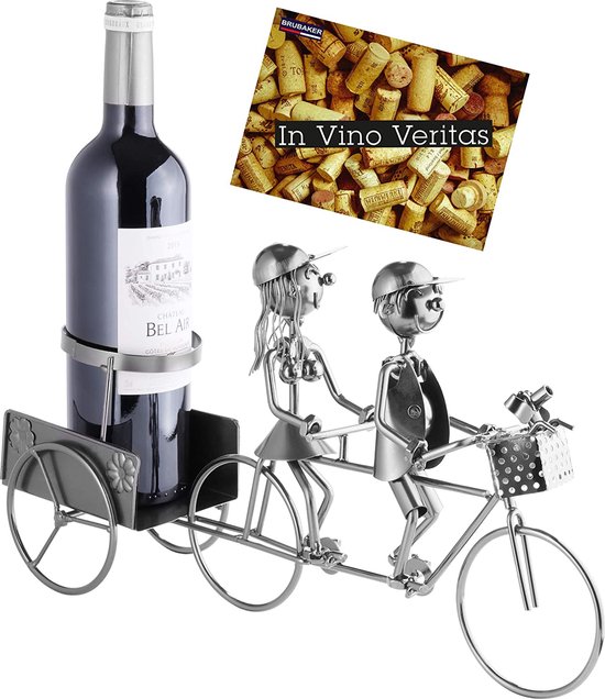 Wijnflessenhouder  Wijnrek - liefdespaar aan de bar, decoratief object