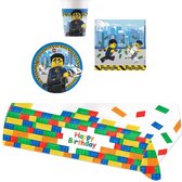 Lego - Lego City - Feestpakket - Verjaardag - Versiering - Kinderfeest - Tafelkleed - Bordjes - Bekers - Servetten