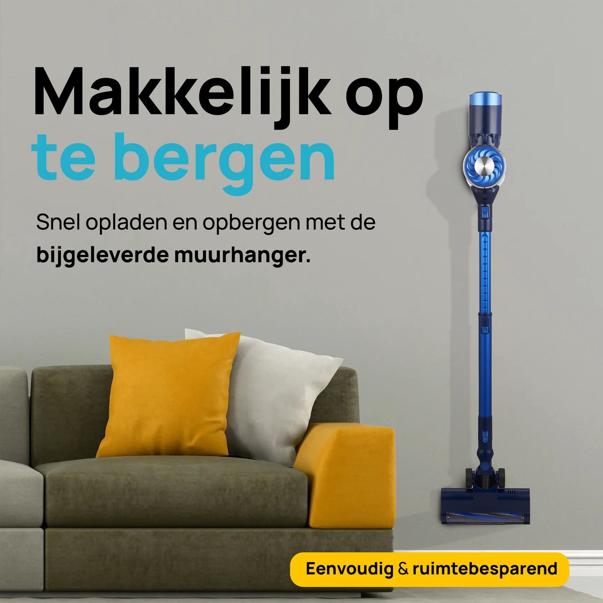 MOA Steelstofzuiger Ultra - 2-in-1 - Kruimeldief - Draadloos - 180 Watt - Zonder zak - VC03DB – foto 6