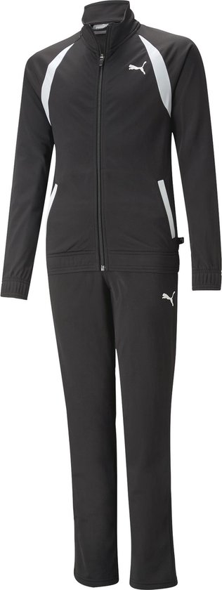 PUMA Tricot Suit op G Meisjes Trainingspak - Zwart - Maat 176