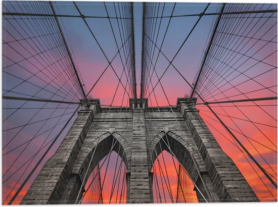 Vlag - Uitzicht vanaf Brooklyn Bridge, New York City - 40x30 cm Foto op Polyester Vlag