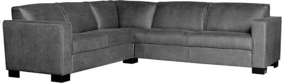 Canapé d'angle Shuffle gauche | aspect cuir Missouri anthracite 02 | 2,29 x 2,47 m de large