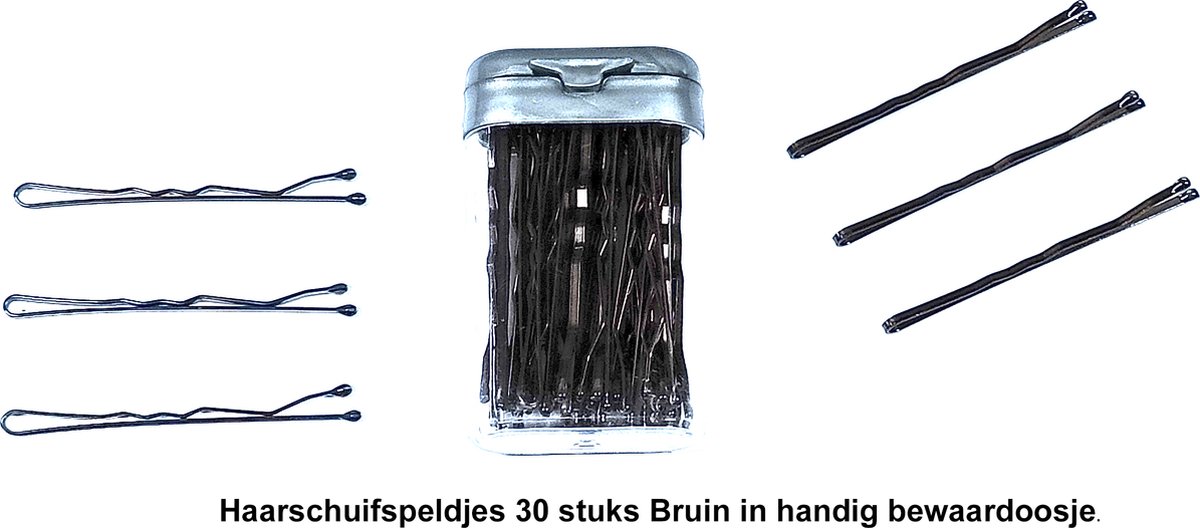Rojafit Professionele Schuifspeldjes - 5 cm - Bruin - Bewaarbox met 30 stuks!!