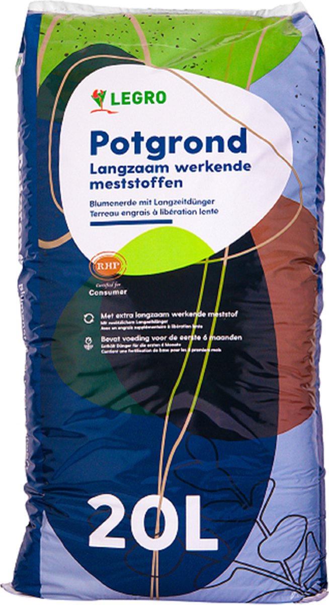 Potgrond met langzaam werkende meststoffen - 20 liter - Bevat voeding voor de eerste 6 maanden
