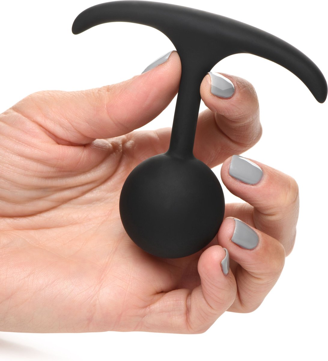 Goedkoopste XR Brands AH073-SMALL - Comfort Plugs Silicone Weighted Round Plug 3.3 - Black