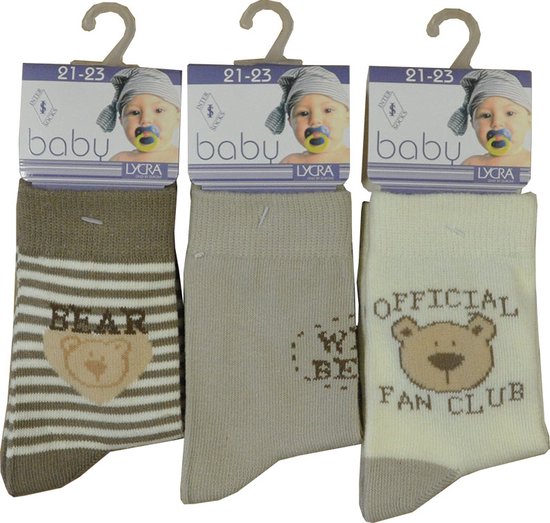 Baby / kinder sokjes bear 10 - 19/20 - unisex - 90% katoen - naadloos - 12 PAAR - chaussettes socks