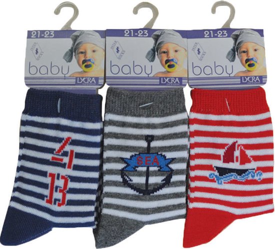 Baby / kinder sokjes marine - 19/20 - unisex - 90% katoen - naadloos - 12 PAAR - chaussettes socks