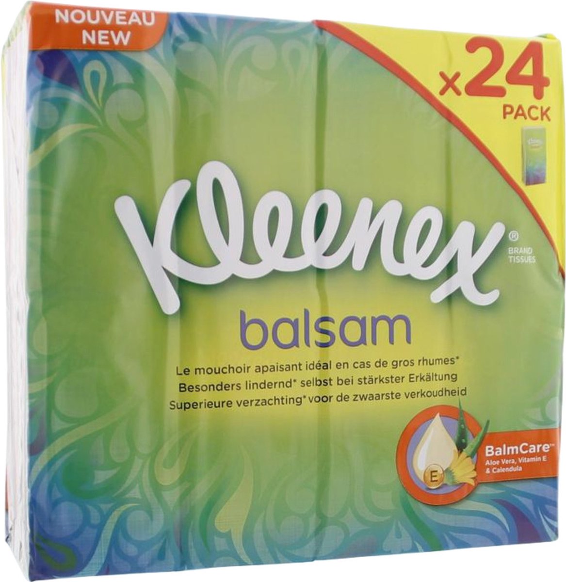 Kleenex Balsam Taschentücher-Box 4-lagig Aloe Vera & Calendula (24 x 56 Stk.) ab 42,00