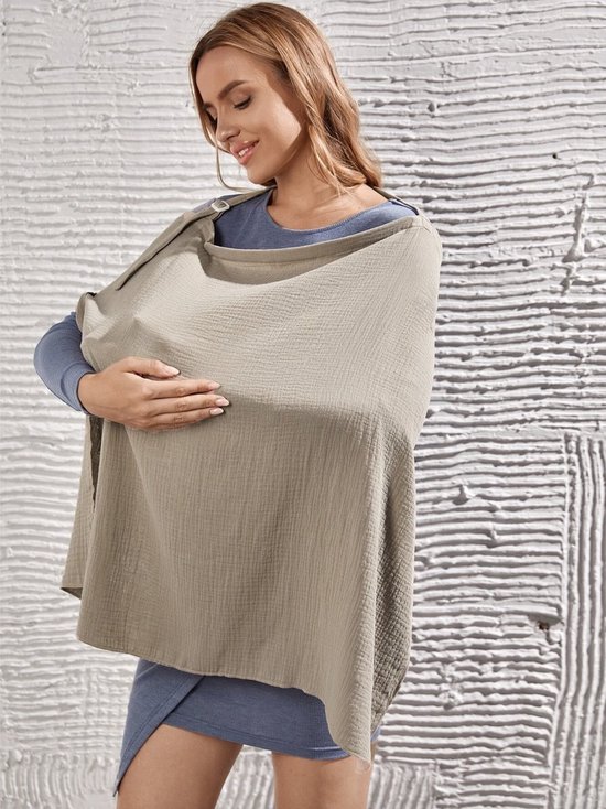 Borstvoedingsdoek - MEWAVE© | Borstvoedingsdoek | taupe | 75x90cm | voedingsdoek met zicht op baby