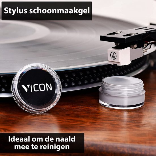 Vicon Professionele 6-in-1 Platenborstel set voor Vinyl Platen - Incl. Naaldreiniger - Antistatisch - Platenreiniger - LP Reinigingsset - LP schoonmaakset - Vinyl reiniger
