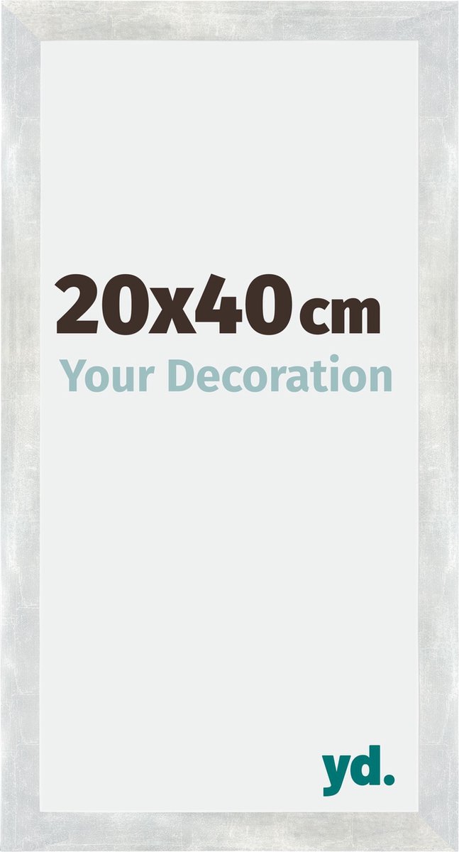 yd. Your Decoration - Fotolijst 20x40 cm - MDF - Zilver Glanzend Vintage - Mura