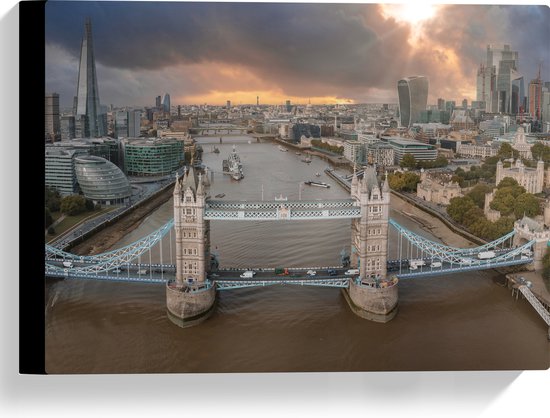 Canvas - Uitzicht op Gebouwen waaronder Big Ben in Londen, Verenigd Koninkrijk - 40x30 cm Foto op Canvas Schilderij (Wanddecoratie op Canvas)