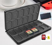 Étui pour cartes de jeu 24 Slots adapté à la Nintendo Switch - Slots en silicone - Zwart