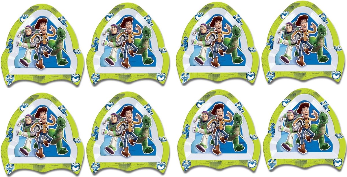 Goedkoopste Disney - Toy Story - Buzz Lightyear - Bordjes - Borden - Bord - 8 stuks - Dik melamine - Vaatwasser bestendig.