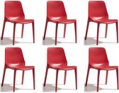 Designstoel, terrasstoel, campingstoel GINEVRA in rood van het Italiaanse S•CAB. Verpakt per 6 stuks en 5 jaar garantie!