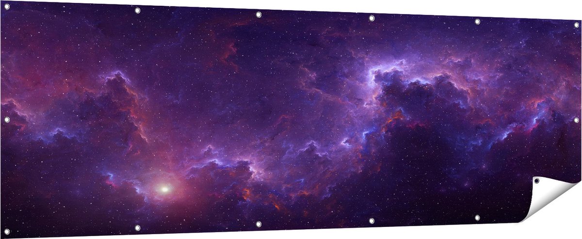 Gards Tuinposter Ruimte - Heelal - 210x70 cm - Tuindoek - Tuindecoratie - Wanddecoratie buiten - Tuinschilderij Multikleur