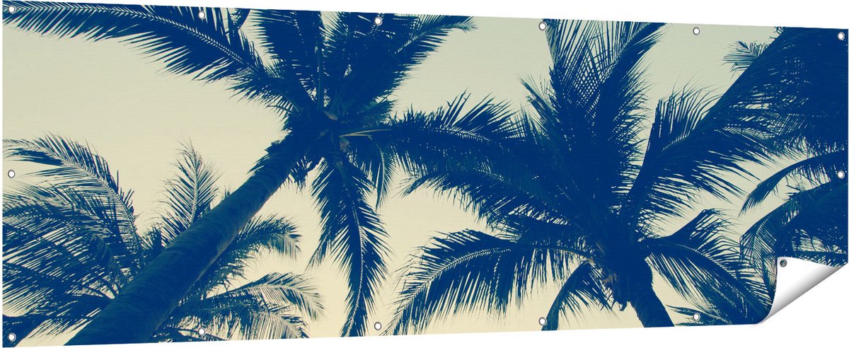 Gards Tuinposter Palmbomen Bladeren - 210x70 cm - Tuindoek - Tuindecoratie - Wanddecoratie buiten - Tuinschilderij Multikleur