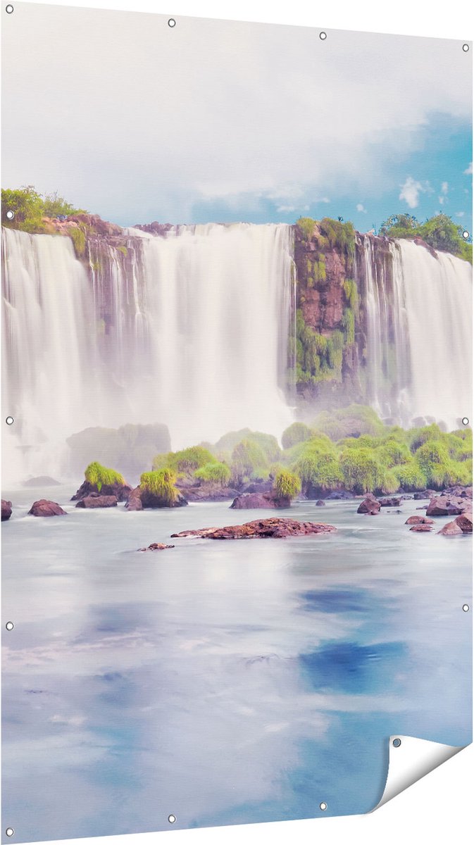 Gards Tuinposter Watervallen in Argentini� - 120x180 cm - Tuindoek - Tuindecoratie - Wanddecoratie buiten - Tuinschilderij Multikleur